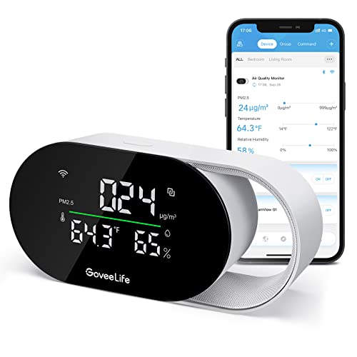 GoveeLife Smart Air Quality Monitor with PM2.5 H5106, LED Display Wired