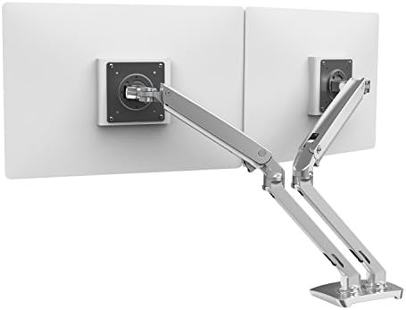 Ergotron – MXV Dual Monitor Arm, VESA Desk Mount – for 2 Monitors Up to 24 Inches, 7 to 20 lbs Each – Polished Aluminum