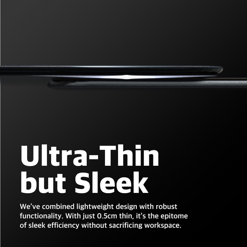 POUT H3 PRO Wireless Charging Mouse Pad – Qi-Enabled Fast Charger with Anti-Slip Base & Smooth Surface for Phones and Earbuds – Sleek Desk Accessory for Home & Office (Midnight Blue)