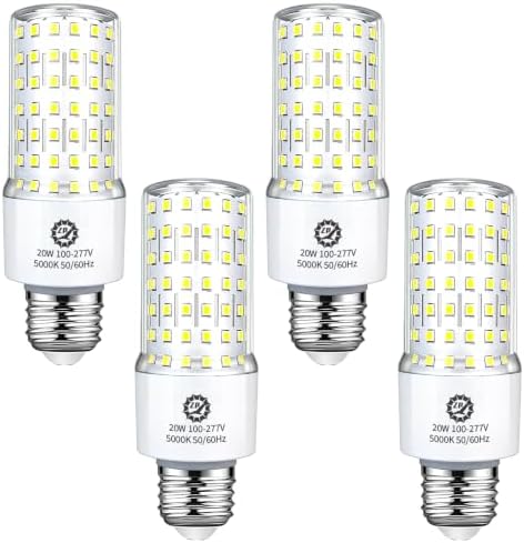 ZP 20W LED Light Bulb 4 Pack Corn Bulb 5000K Daylight Bulb E26/E27 Base