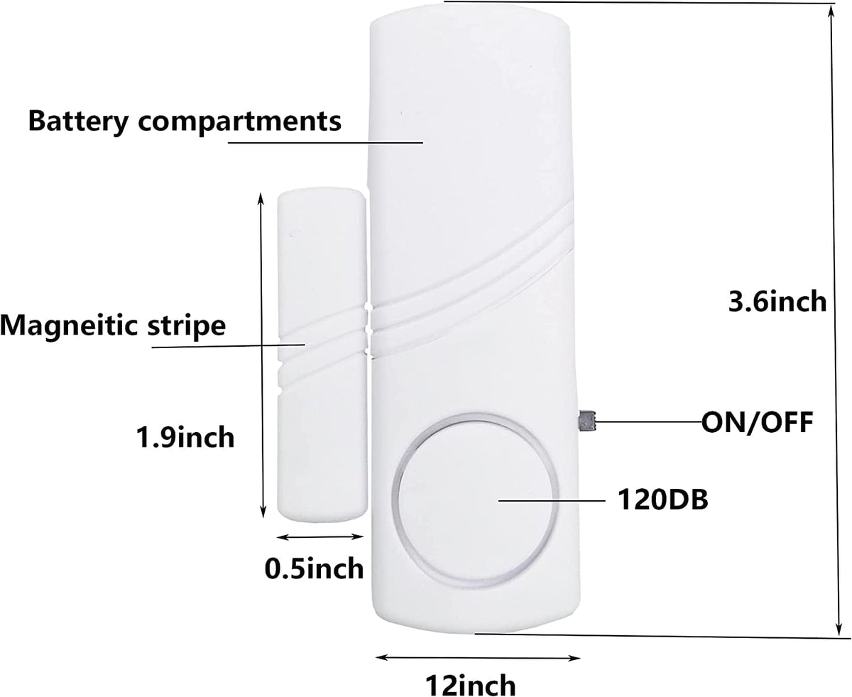 10 Pack Window & Door Alarm Bell, Wireless Sensor Door Window Burglar Alarm | 90DB Window & Door Alarm Bell,for Bedroom, Garage, Apartment, Dorm, RV & Office,Kids Safety
