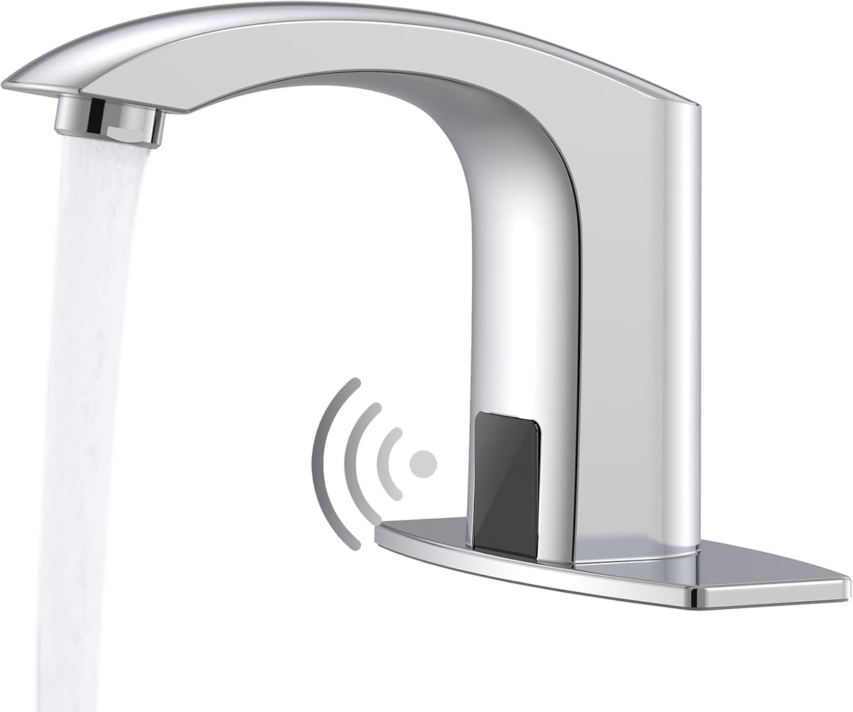 Chrome Touchless Bathroom Sink Faucet, Sensor Faucets