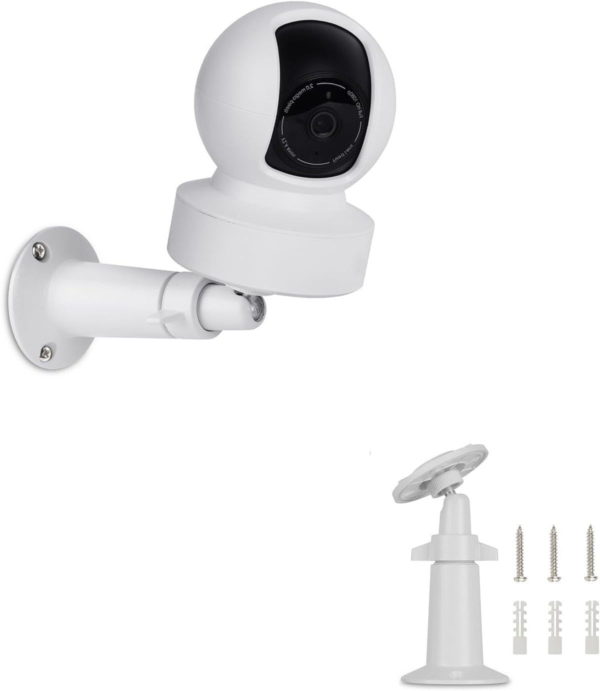 UYODM 2Pack Wall Mount Bracket Compatible with Kasa Indoor Pan/Tilt Smart Security Camera/TP-Link Tapo C200, 360 Degree Adjustable Security Mount Holder (Camera Not Included)