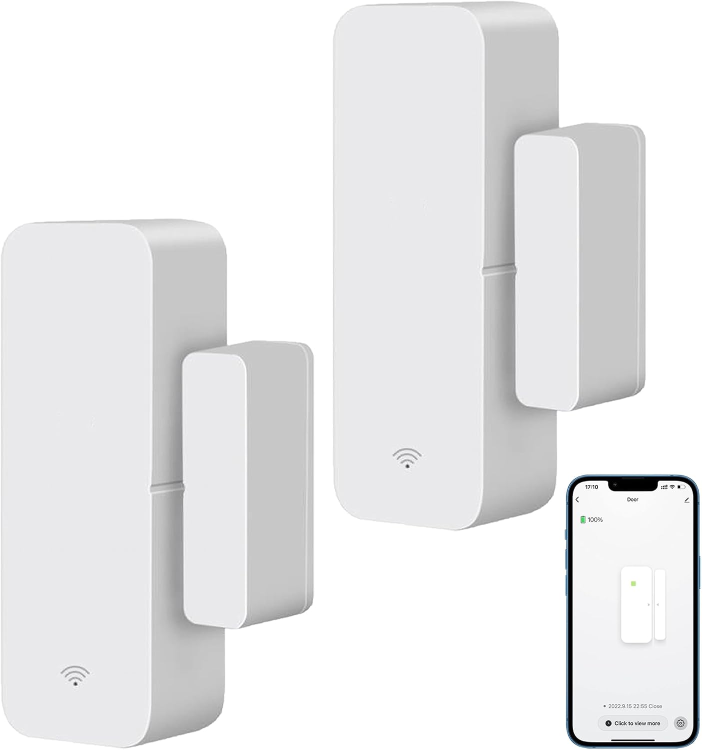 WiFi Door Sensor, Tuya Smart Door Window Sensor, Smart Window Sensor Real-time Alarm Compatible with Alexa Google Assistant,Home Security Door Open Contact Sensor for Business Burglar Alert (1 Pack)