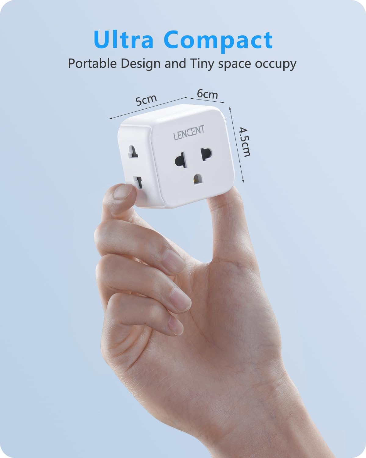 LENCENT EU to US Plug Adapter, European to USA Outlet Adaptor | Travel from Europe to American Outlet, 3-Sided Outlet Extender, Wall Tap, Mini Charger Box, Travel Plug Converter