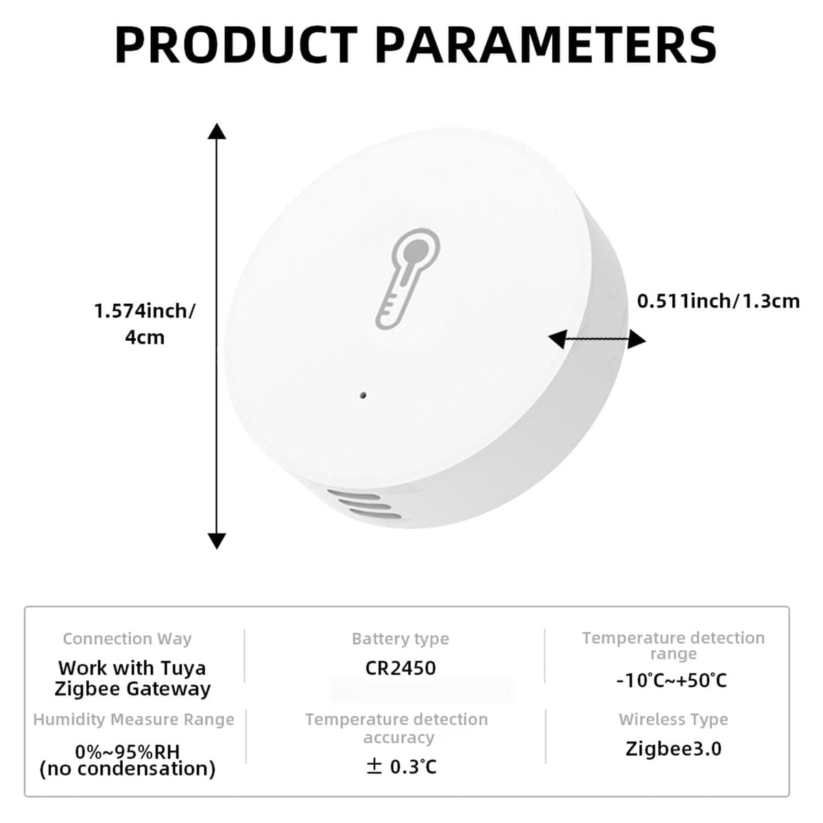 Haozee Zigbee Temperature and Humidity Sensor,3 Pack,ZigBee Hub Required