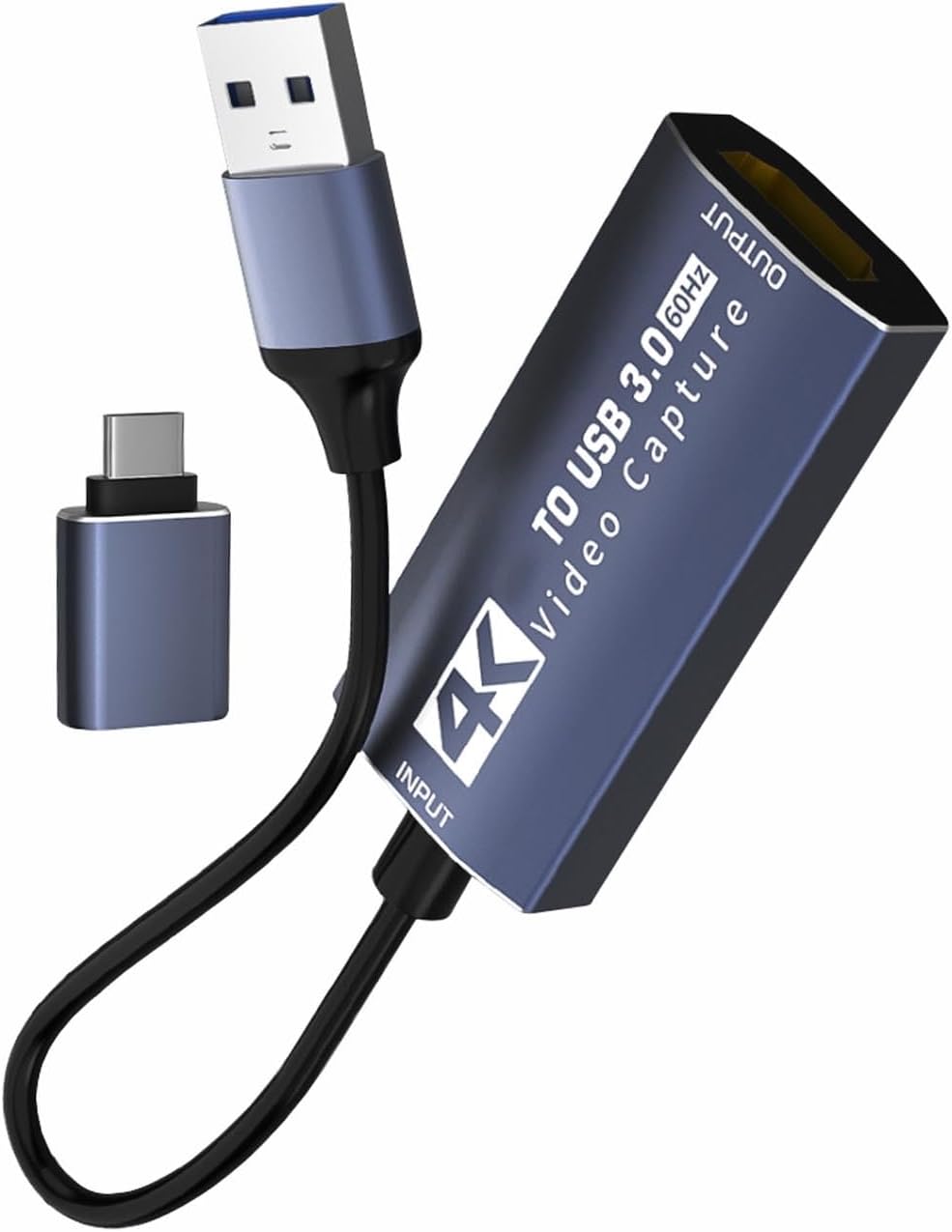 Video Capture Card, High Definition 1080p 60fps Recorder with USB 3.0 and Type C Connectivity for Real Time, Lag Free Streaming and Recording