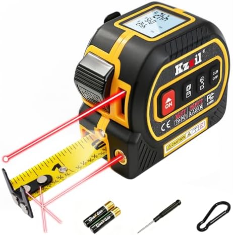 Laser Tape Measure 4-in-1 Tape Measure with Laser 196Ft/16Ft Fractional | Laser Measuring Tool with Backlit LCD, Magnetic Hook & Base - Area/Volume, for Woodworking & DIY