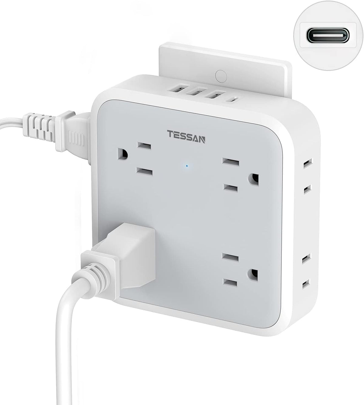 TESSAN Multi Plug Outlet Extender 4 Outlet Splitter
