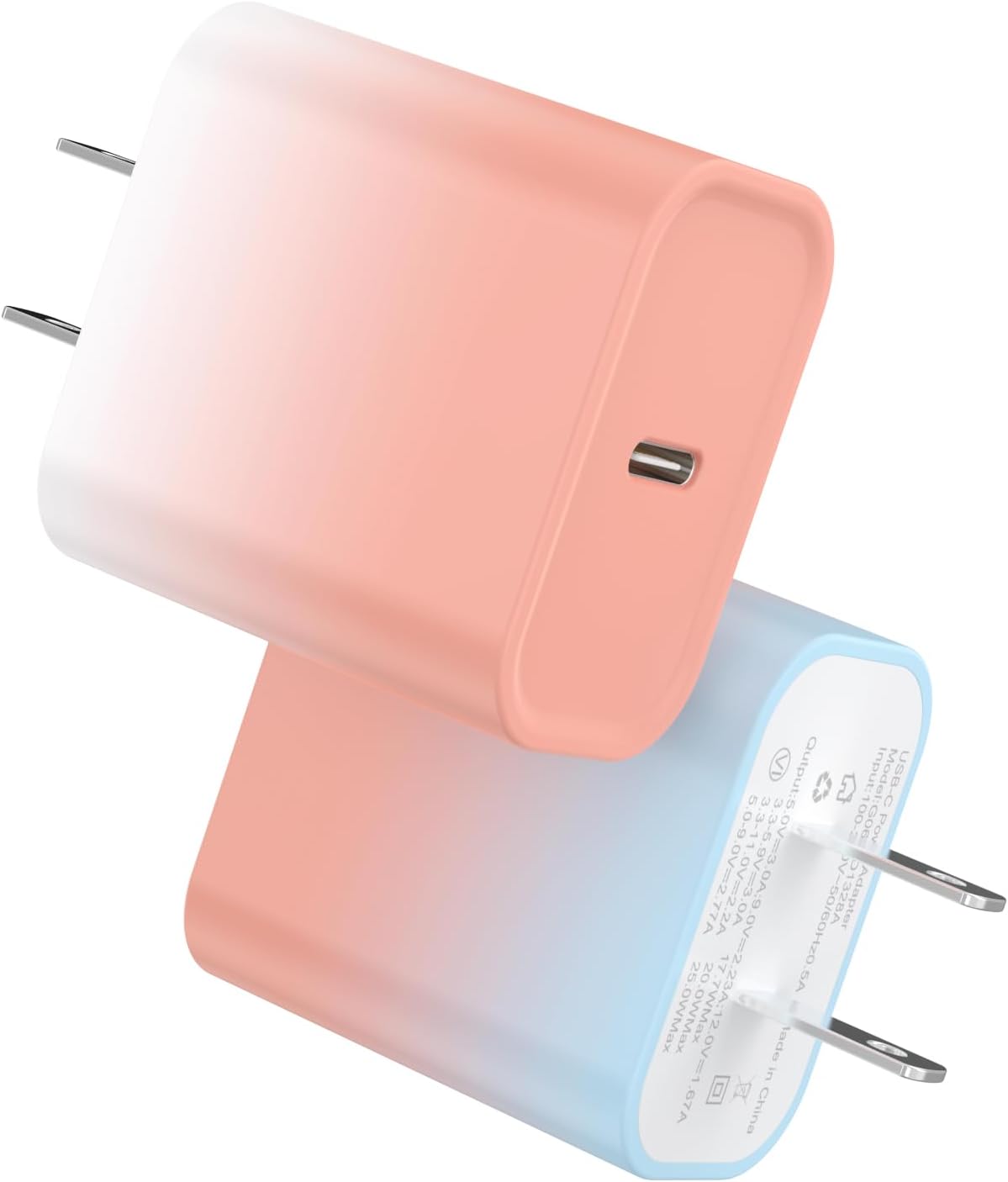 4Pack USB C Charger Block 20W Phone Fast Charger Wall Charger with PD 3.0 | Compact Type C Power Adapter for Phone 17/16/15/14, Galaxy, Pixel, AirPods Pro (Arctic White)