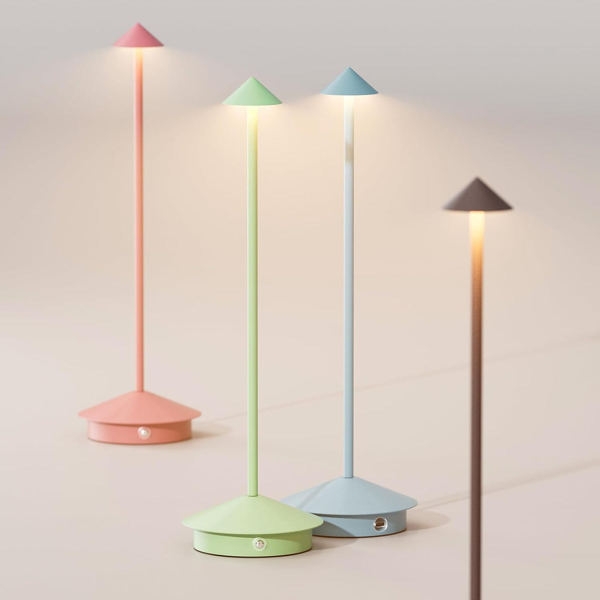 Cordless LED Table Lamps,Portable Battery Desk Lamp,2 Pack,Green