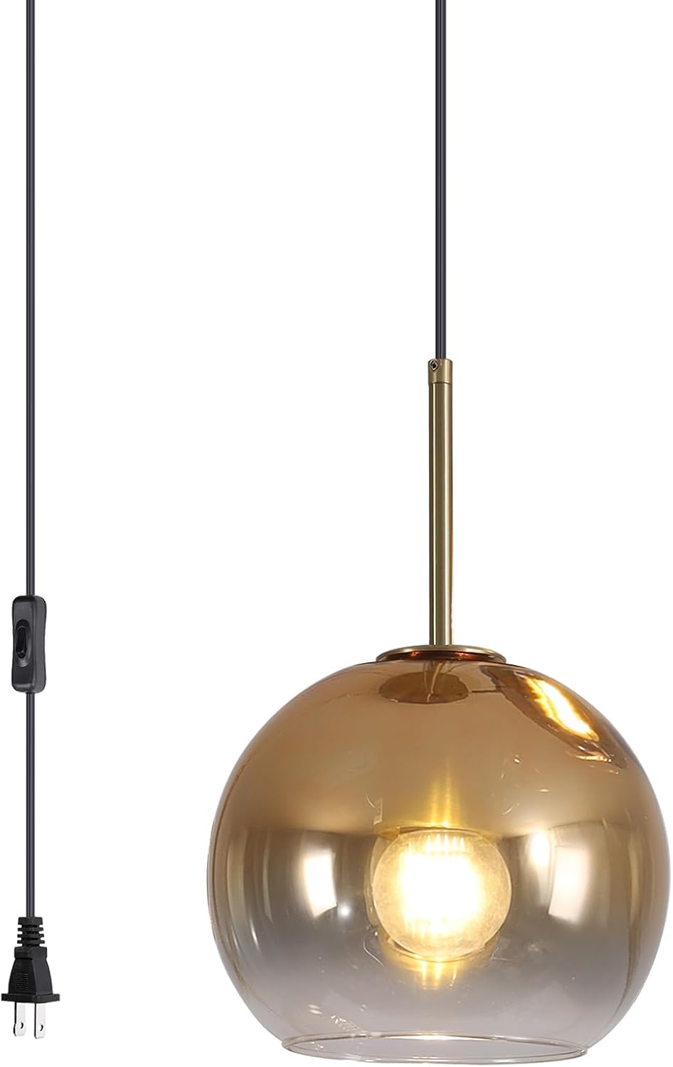 KCO Lighting 5 Light Cluster Pendant Lighting Gold Glass Pendant Light Mid Century Modern Dining Room Light Fixture Small Globe Cluster Chandelier Light Fixture