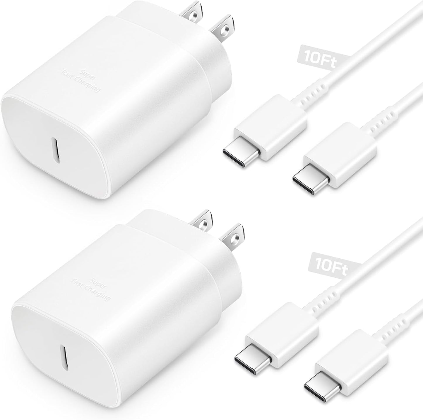 25W Long Type C Charger Fast Charging 10 ft USB C Fast Charger | for Galaxy S26/S25 Ultra/S25/S25+/S24 Ultra/S24/S24+/S23/S22 Ultra with Android Chargers Cord 10 Foot