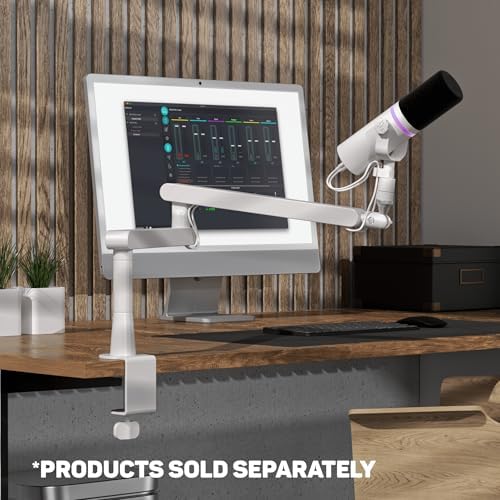 BEACN Mic Stand (Light) - Low Profile Adjustable Boom Arm, 360° Mount