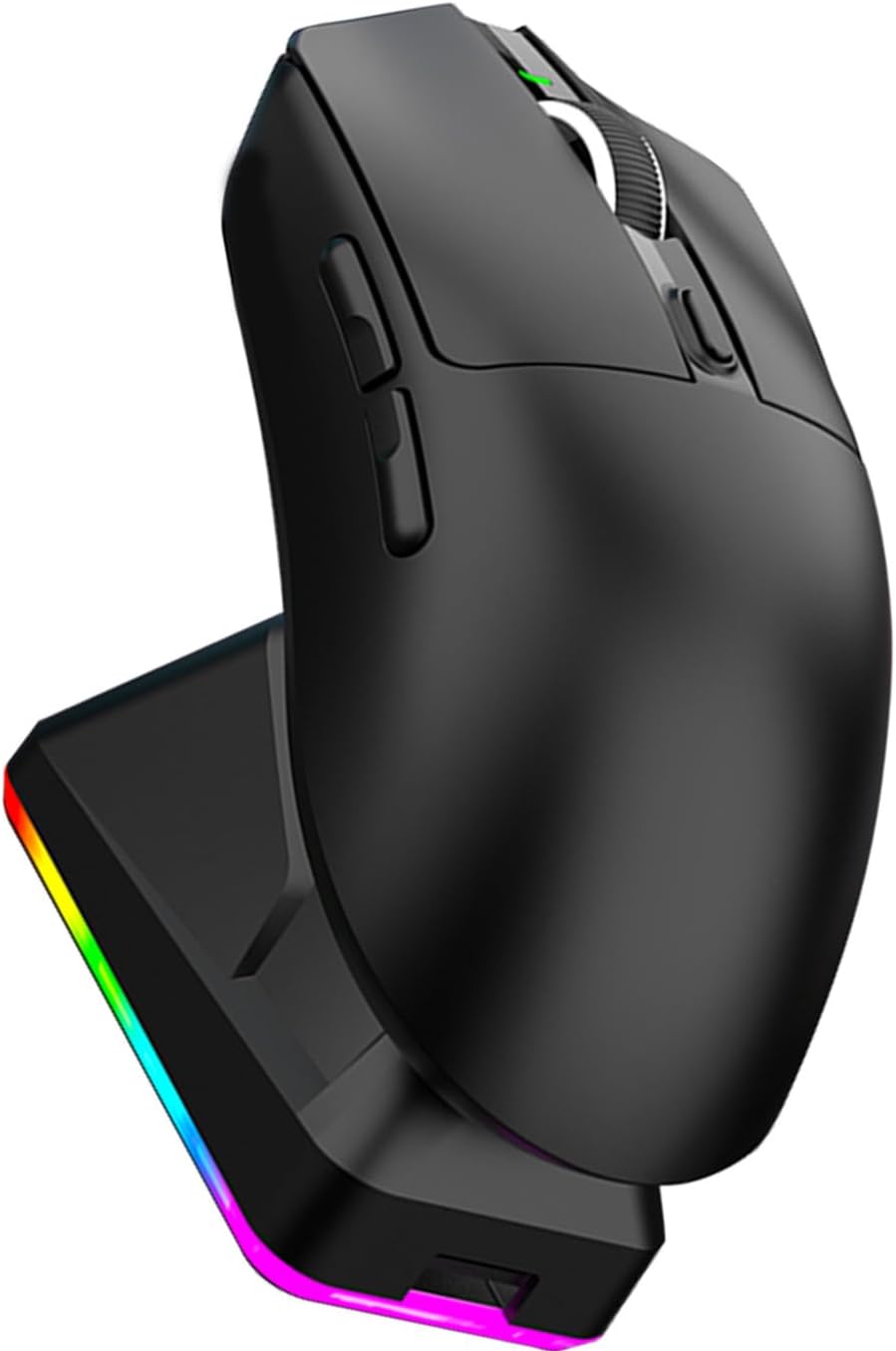 ciciglow Wireless Gaming Mouse with RGB Charging Dock, 3 Mode 2.4G USB C Wired BT Game Mouse, 12000 DPI Adjustable, 7 Programmable Buttons (Black)