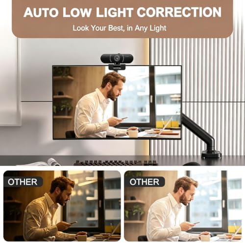 1080p webcam for pc with microphone, Auto Focus, with Privacy Cover