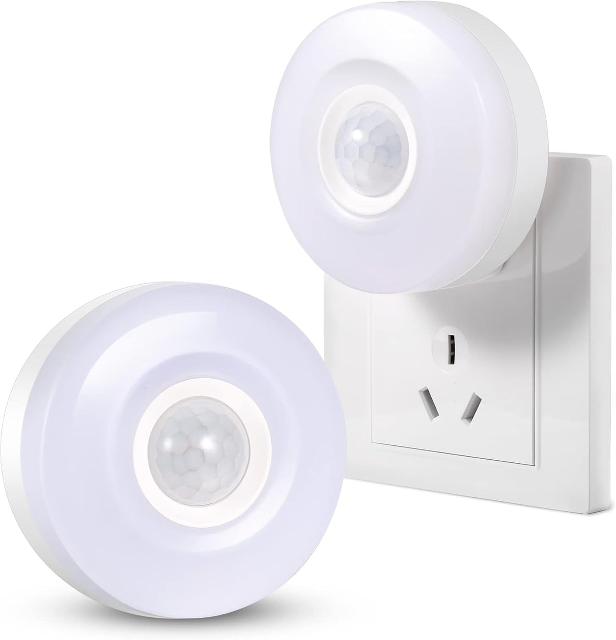 CREWEEL Night Light Plug in, Motion Sensor Night Lights Plug in Wall. 200LM Ultra Bright Soft Warm White nightlights, Smart Movement Sensor, Energy Efficient(Warm White 2Pack)