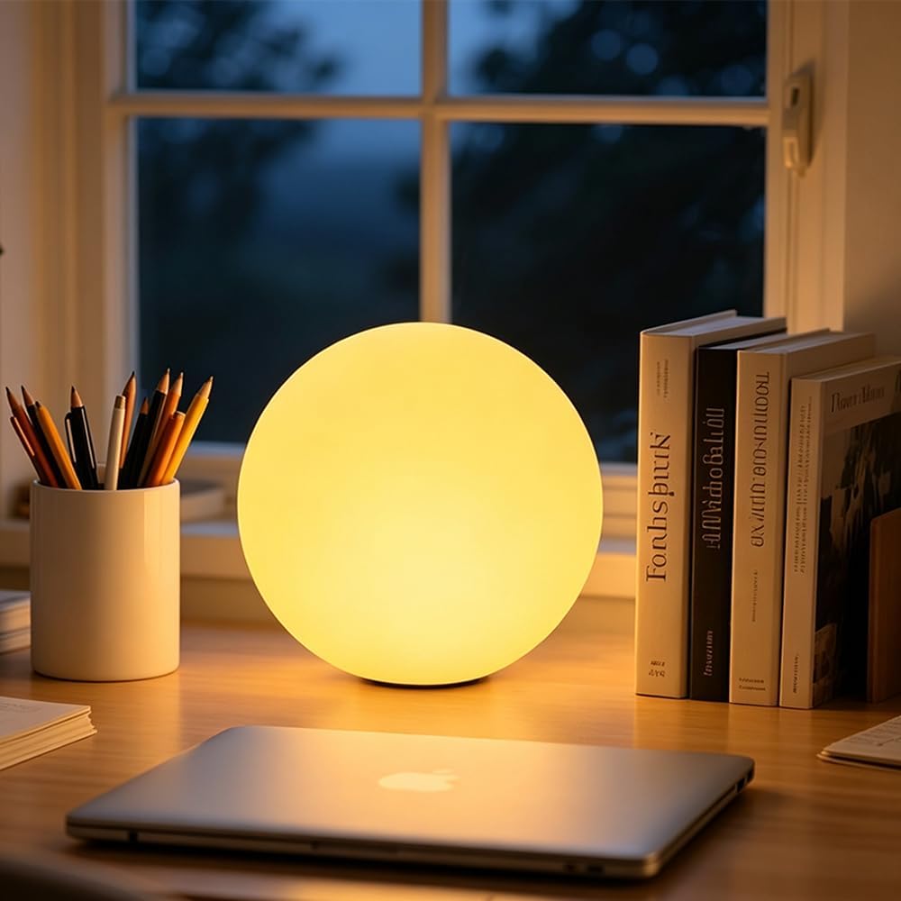 10-in LED Ball Light, Dimmable RGB Color Changing LED Globe Orb Mood Light