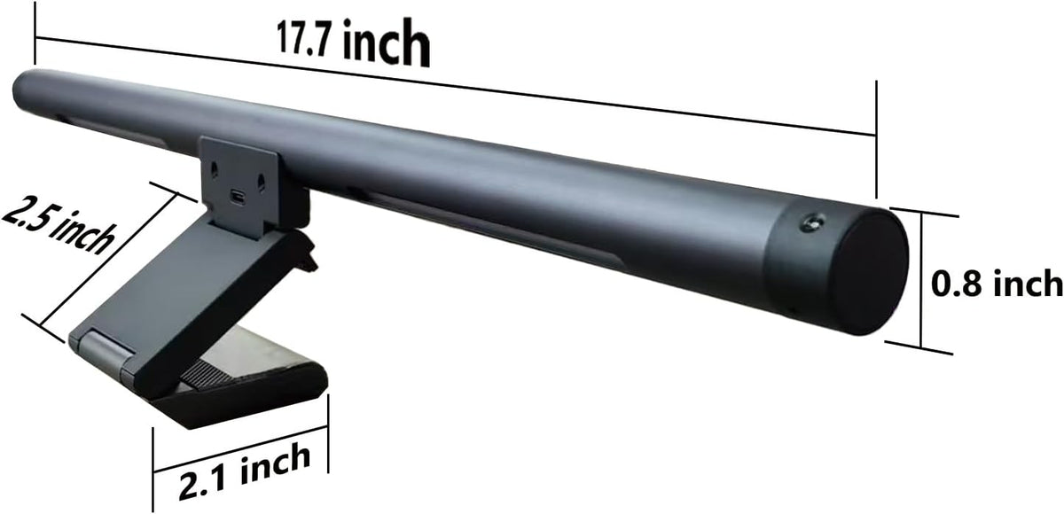 RGB Monitor Light Bar with Wireless Remote, Dual-Source Gaming Computer Lamp for Curved & Flat Monitors (0.39"-1.18"), Ambient Backlight, Stepless Dimming (Ra95), No Glare Desk Setup