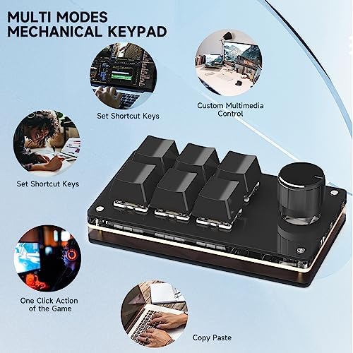 SIKAI CASE Programmable Macro Keyboard,6 Key Macro Mechanical Gaming Macro Keypad,Custom Knob KeyPad, Hot swappable Switch Gaming Keyboard,Wired programmable keypad with Drawing Programming Video