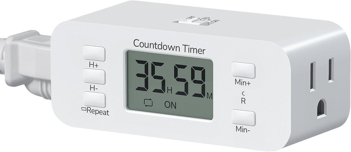 DEWENWILS Indoor 24 Hour Programmable Digital Timer Outlet,2 Outlets,2Pack