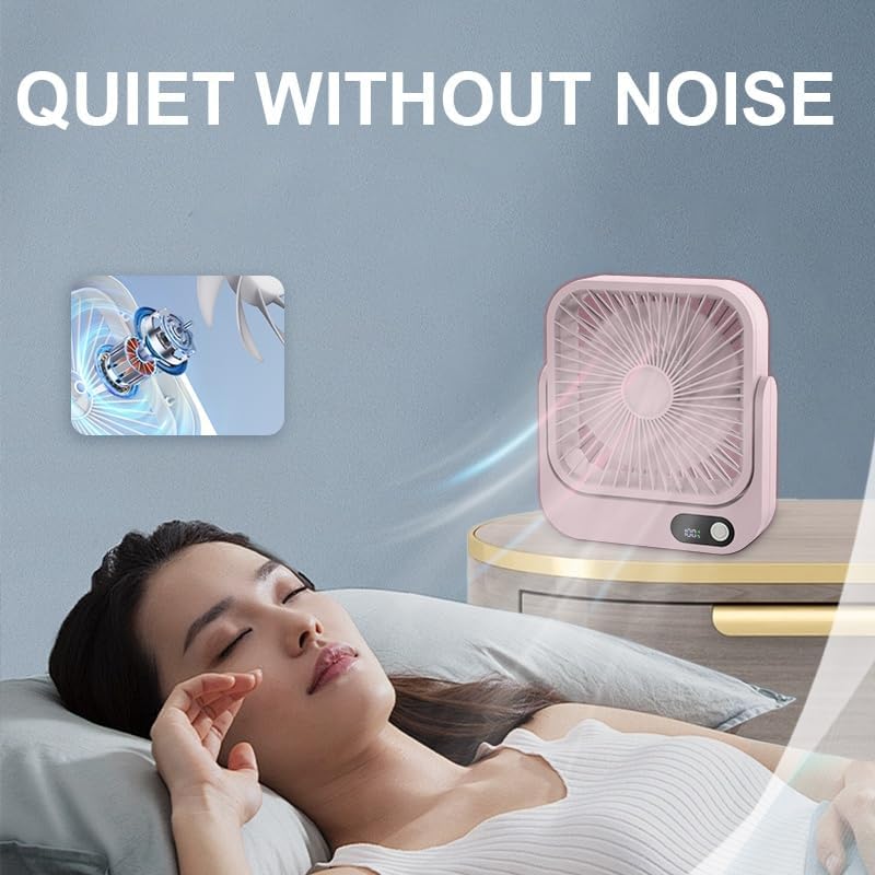 Magnetic Cruise Ship Approved Fan, 5000mAh Battery Operated Portable Fan with 5 Speeds, Magnetically Sticks on Cabin Ceilings and Walls, Cruise Essentials 2026 - Pink