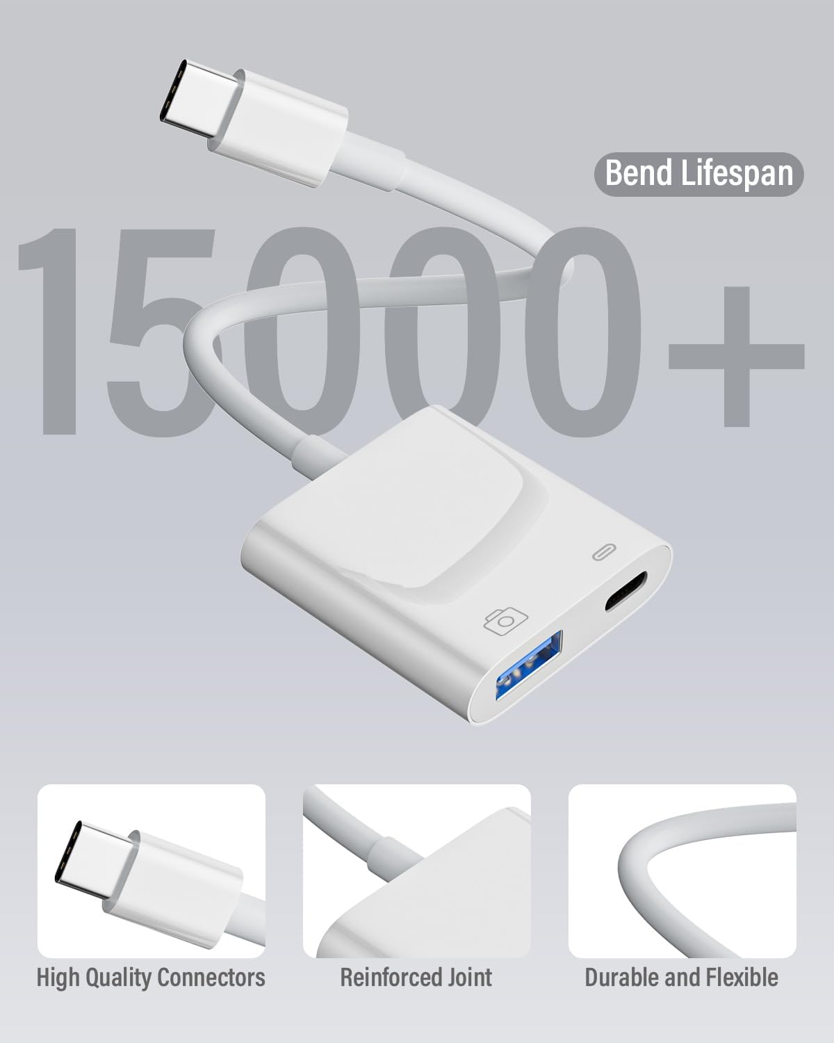 USB C to USB Adapter, Thunderbolt 3 to USB 3.0 OTG Adapter with 30W PD Fast Charging Port for MacBook Pro/Air, iPhone 17 Air/16 Pro Max/16 Plus/16e/15,Samsung Galaxy S25/S24/S23,iPad,Pixel,Chromebook