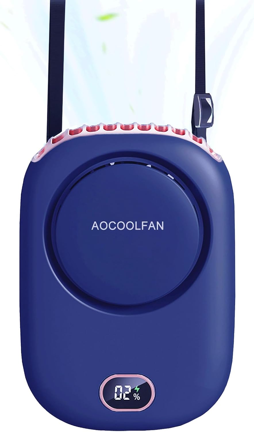 AOCOOLFAN Portable Neck Fan, Mini Small Personal Handheld Fan USB Rechargeable 3 Speed for Girls Boys Woman Eyelash Travel Home Office Outdoor (Blue)