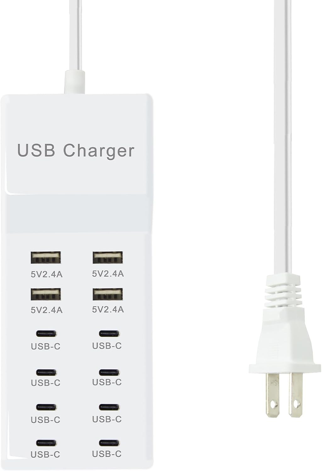 USB Charger Station Block Multiport Charger Hub with Fast Charging Wall Charger for Multiple Devices USB Charging Port Compatible with Cell iPhone Android Smartphone Smart Watch