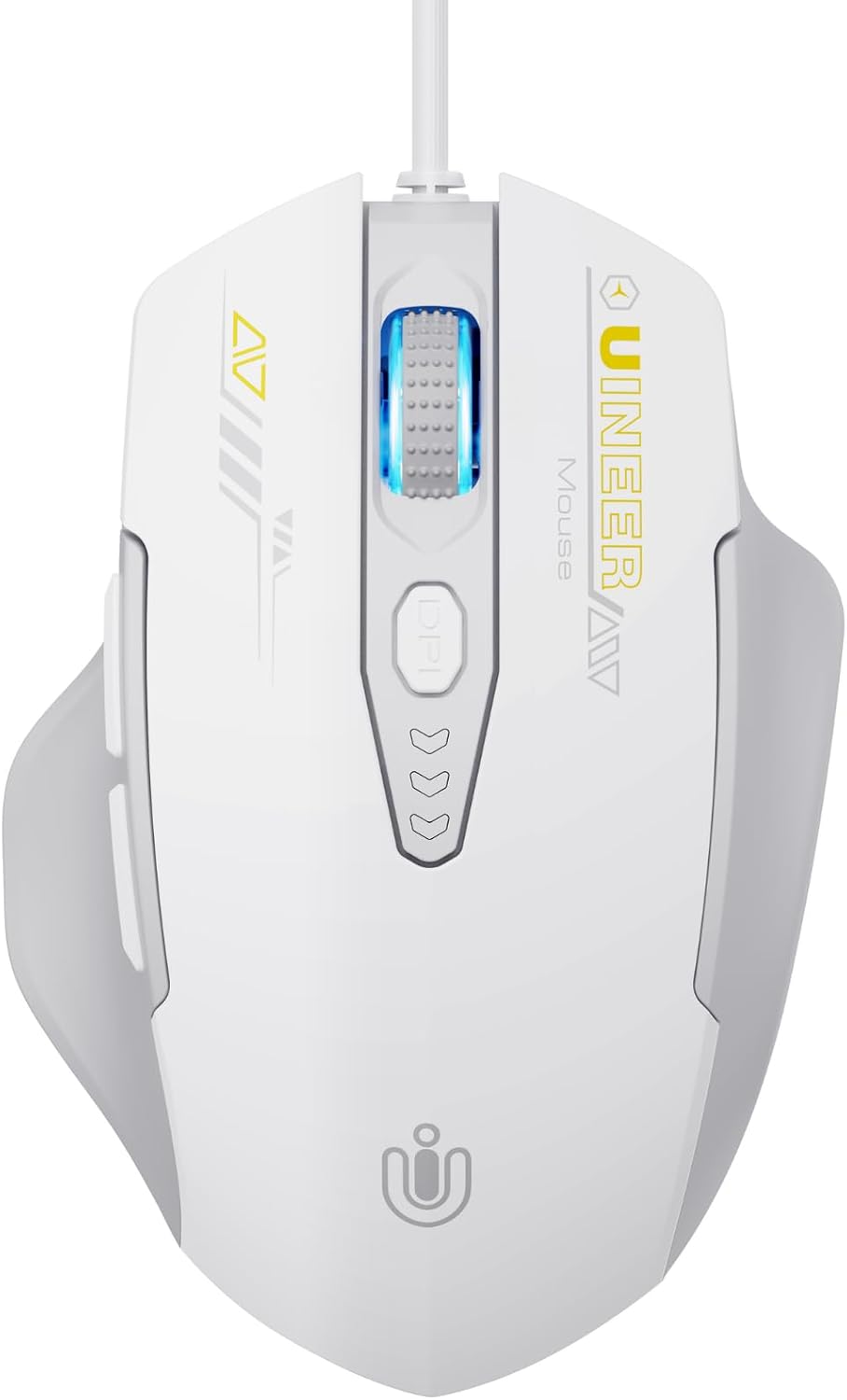 Uineer Wired Mouse, USB-A Computer Mouse with 6 Buttons,Adjustable | Plug-and-play USB-A wired connection with 6 programmable buttons, 7200 DPI and a 1.5 m cable.