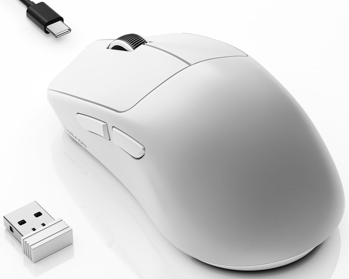 SEUNKWANG EWEAND X23 Pro Gaming Mouse, Tri-Mode 2.4G/USB-C/Bluetooth Wireless Mouse, PAW3311 Sensor, 12,000 DPI, 59g Lightweight, 1ms Ultra-Low Delay, Gaming & Computer Mouse for Laptop/PC/Mac-Pink