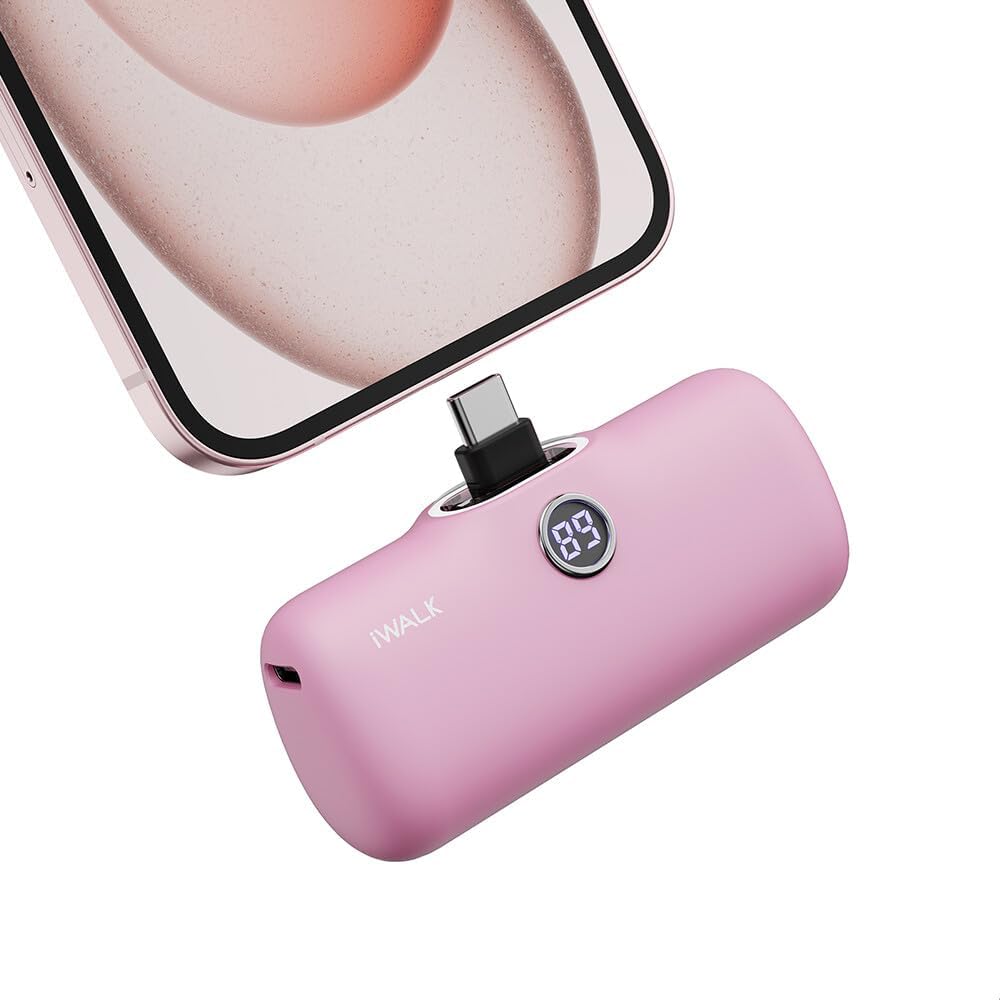 iWALK USB-C Portable Charger for iPhone 17/16/15, Mini 20W 4,800mAh Wireless Power Bank Fast Charging Travel Battery Pack Compatible with iPhone 17/16/15 Plus/17 Pro/17 Pro Max, Andriod Phone Samsung