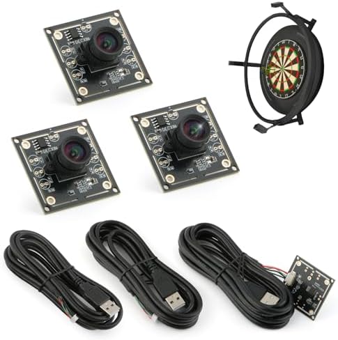 3 PCS OV9732 Camera Module 100 Degrees for Autodarts Dart Camera System 1280x720 30fps Face Detection Image Capture 2m Cable Usb2.0 Output Fit WinXP/7/8/10/Linux