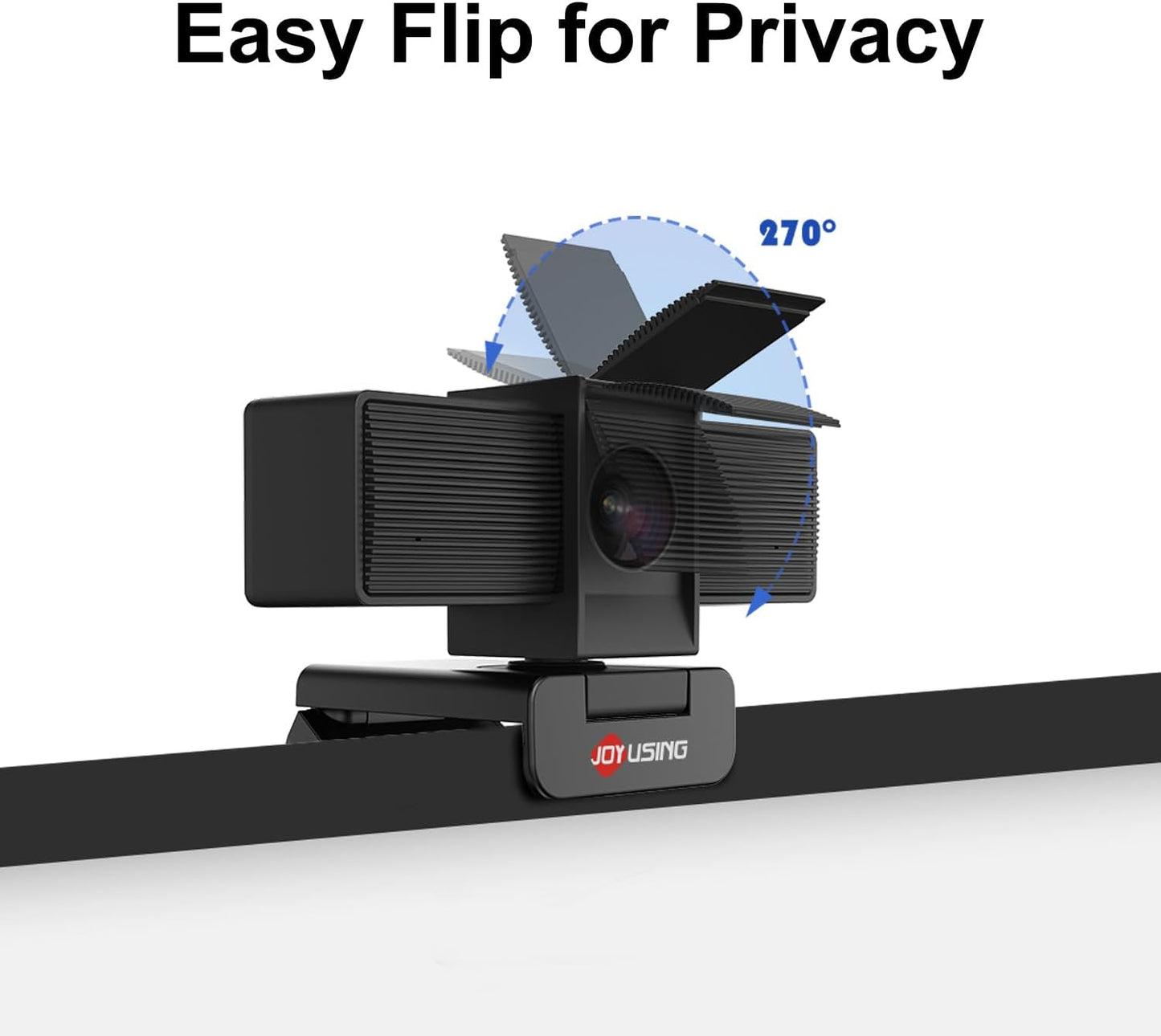 JOYUSING Flip600S 4K Webcam for PC, Ultra HD Webcam with tripod, PDAF Autofocus, Noise-Cancelling Mics, 79° FOV, Auto Light Correction, Privacy Cover, for Conference, Streaming, Zoom/Teams/Google Meet