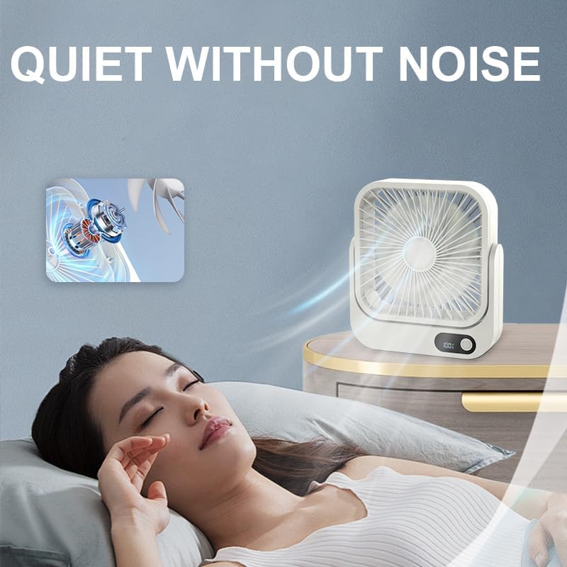 Magnetic Cruise Ship Approved Fan, 5000mAh Battery Operated Portable Fan with 5 Speeds, Magnetically Sticks on Cabin Ceilings and Walls, Cruise Essentials 2026 - White