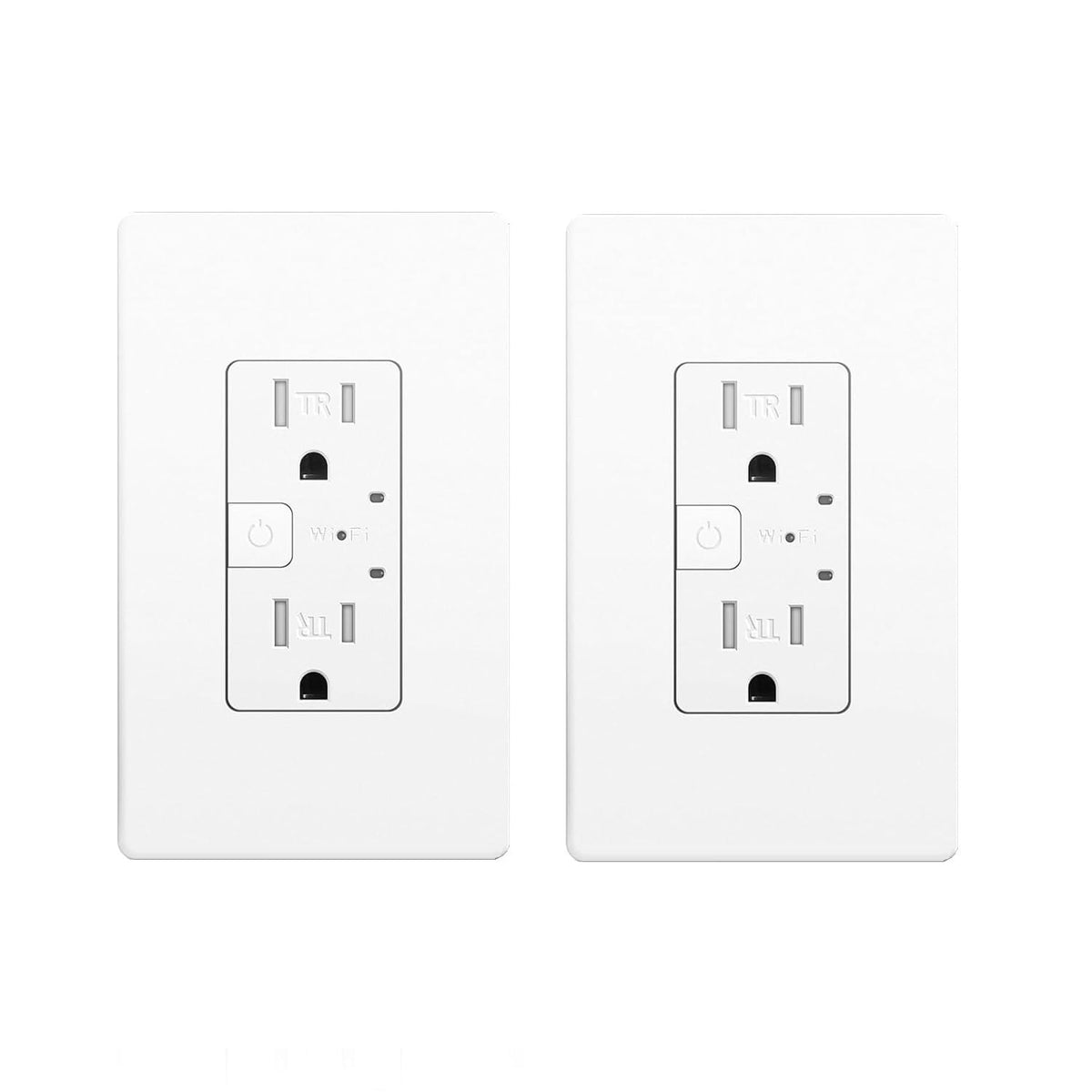 Smart Wall Outlet, TR Receptacle, 2.4 Ghz WiFi, Alexa&Google, ETL&FCC