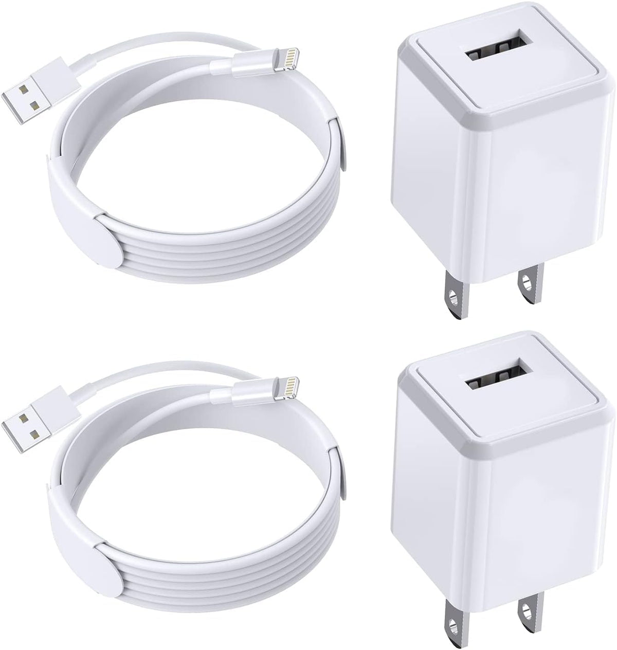 iPhone Charger,2Pack 6FT USB Wall Charger Fast Charging USB Cable Charging Cube Travel Plug Block with 6Foot Fast Cuble Lightning Cable Cord for iPhone 14 13 12 11 Pro Max XS XR X 8 7 SE2022 iPad