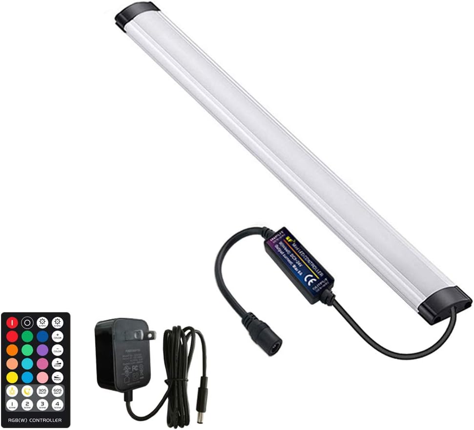 Dimmable Under Cabinet Lighting, RGB LED Light Bar, RF Remote Control Lamp, Multicolor Under Counter Lights for Desk, Room, Cupboard, Hallway, Shelf, Closet (36 Inch)