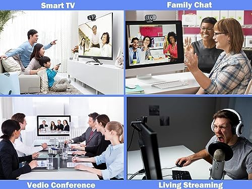 Full 1080P HD Webcam with Microphone, USB Webcam for Laptop and Desktop, External Web Camera, Streaming PC Web Camera with Privacy Cover and Tripod, Widescreen Web cam for Zoom Skype YouTube