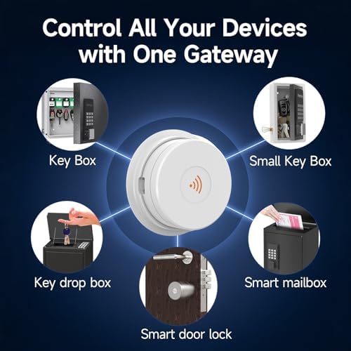 Wi-Fi Bridge (W100) & Door Sensor for WeHere Smart Lockboxes, Door Sensor for Business/Store/Home/Office Security, App Remote Check Door Close or Open