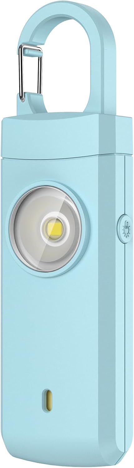 Rechargeable Personal Alarms for Women, Keychain Siren Alarm with Flashlight, Back to School College Essentials for Daughter, College Students, Teen Girls, Elders, Kids, Travel Essentials, Rose Gold