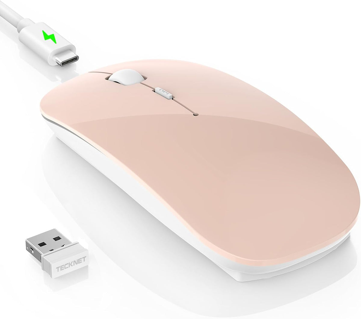 TECKNET Wireless Mouse, 4800 DPI Rechargeable Bluetooth Mouse for Laptop