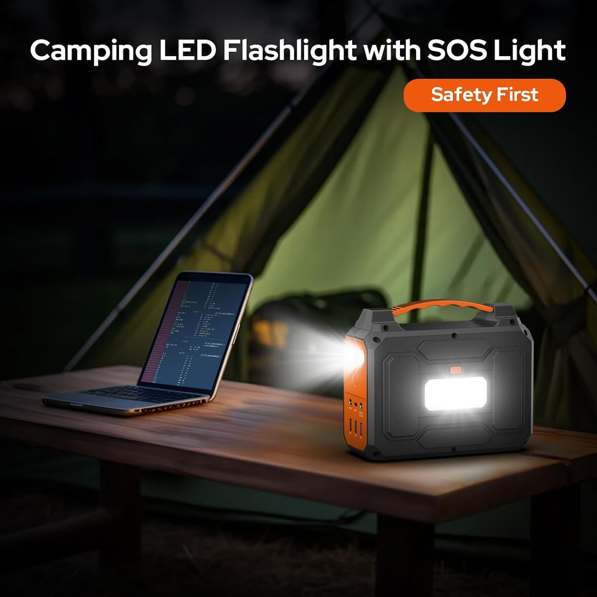 Portable Power Station with 40W Solar Panel, 100W Solar Powered Generator | Portable AC Outlet Camping Solar Power Bank 146Wh DC Battery Pack for Smart Device RV Outdoor Power Outage with Solar Charger