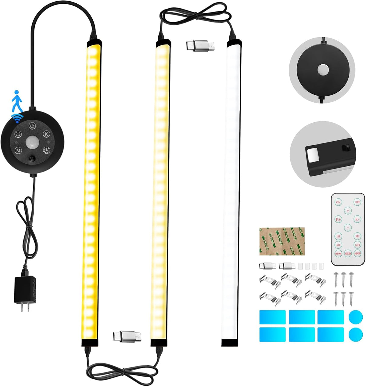 LED Cabinet Light Bars Motion Sensor Dimmable Lights Kitchen Closet Shelf