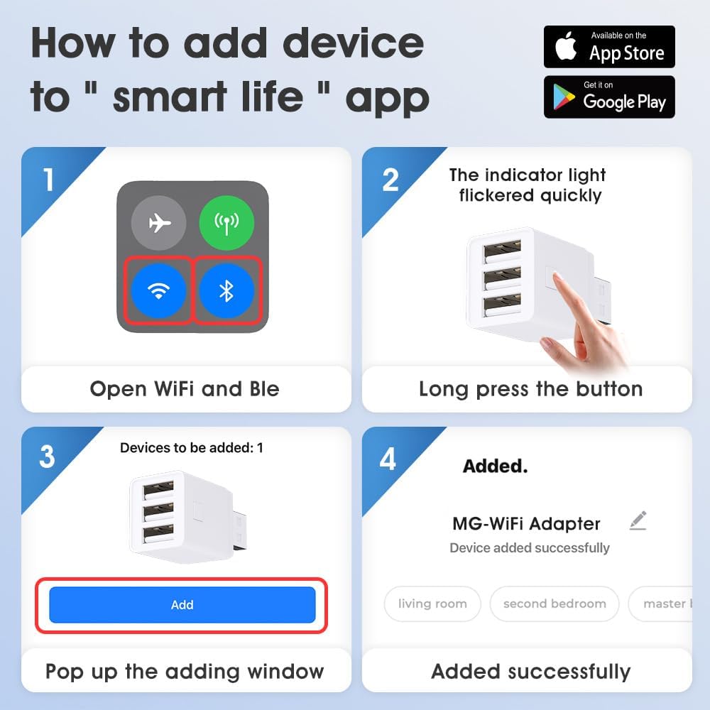 WiFi Smart USB Adapter Compatible with Alexa, Voice & APP Remote Control, Schedule & Timer,for Fan,Lamp,Phone (3 CH)