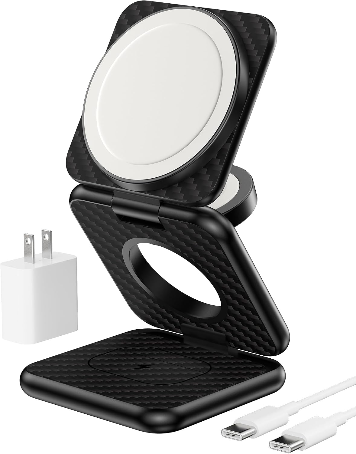 KU XIU Foldable 3 in 1 Magnetic Wireless Charging Station for Apple Devices