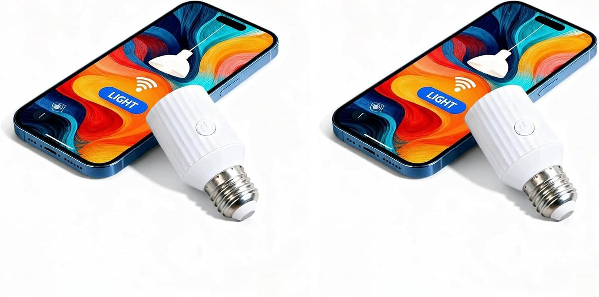 LoraTap Smart Wi-Fi Light Bulb Socket Adapter, Voice for Alexa/Google, Smart Life App Group & Timer, 60W Max, Incandescent Compatible, E26/E27