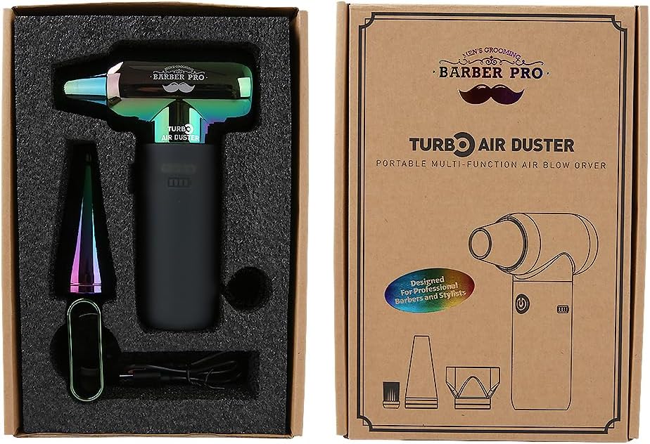 Compressed Air Duster - Electric Duster for Hair Barber, 3 Gear Mini Portable Jet Dry Air Blower, for PC, Office,Salon, Fan, Laptop, Keyboard, Car -Gradient Green
