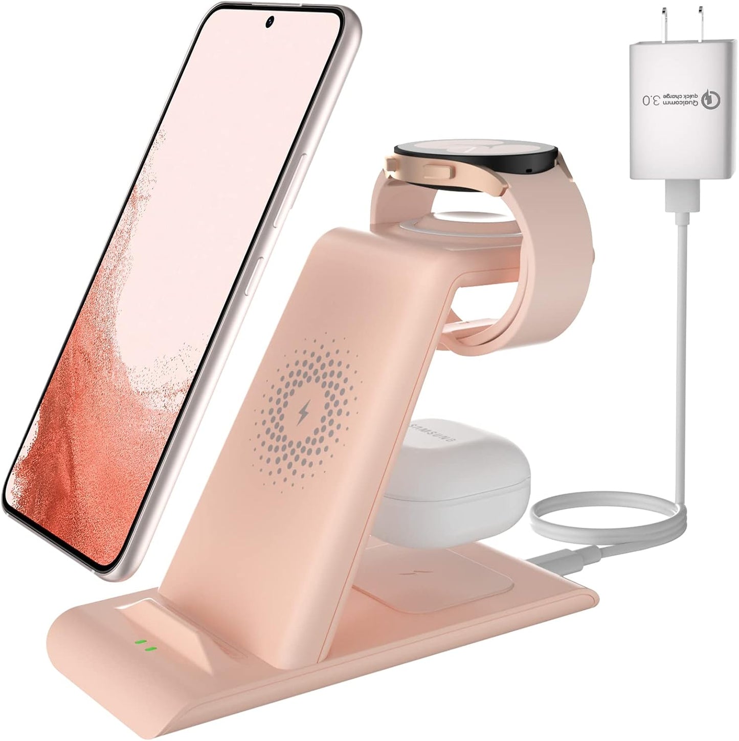 Wireless Charging Station for Samsung Galaxy Watch 9/8/7/6/5/4/3,S26 Ultra, Wireless Charger Samsung Phone Stand for Galaxy S25/S24/S23/S22/Note,Watch Ultra2,Buds4/4 Pro/3/2 Pro/Live Multiple Devices