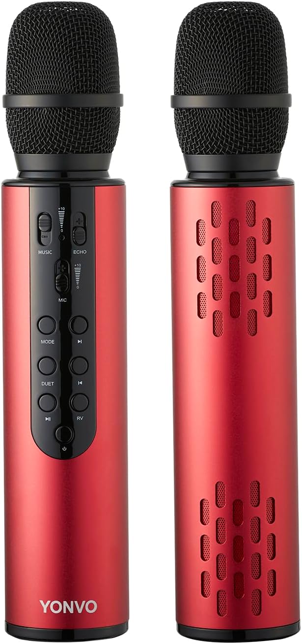 Wireless Karaoke Microohone for Adults. Bluetooth 5.3 Portable Karaoke Mic with 10W Dual Speakers, Clear Vocals & Echo for Home Parties, Family Gatherings & Singing Nights (Gold)